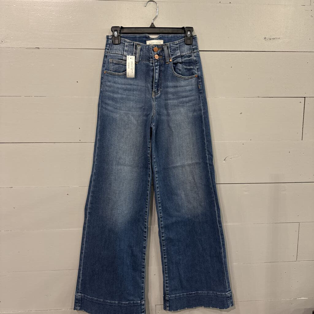 RISEN JEANS,*DENIM DARK FLAIR LEG JEANS,BLUE ,3/26