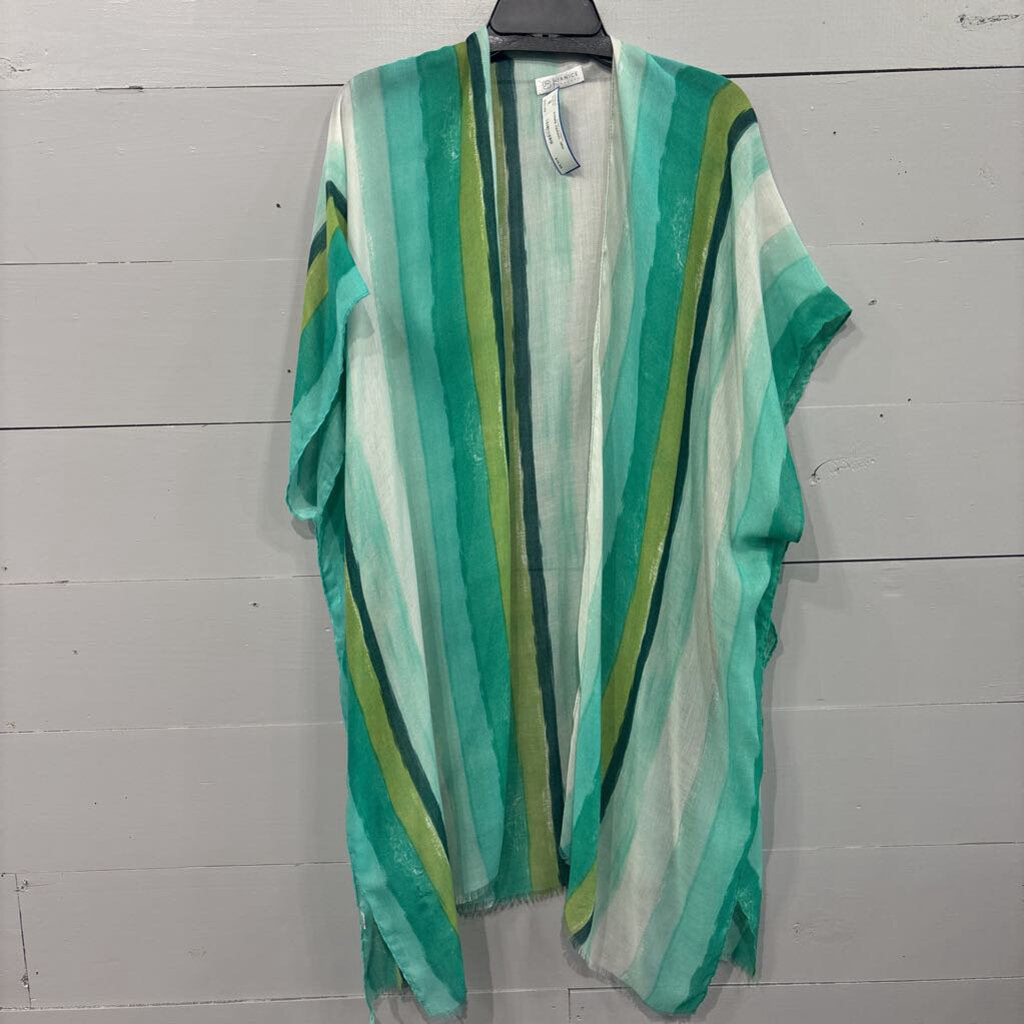 STRIPE KIMONO ,GRN