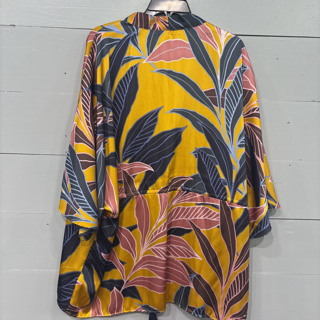 DR2, PATTERNED KIMONO ,YELBLUE MAUVE