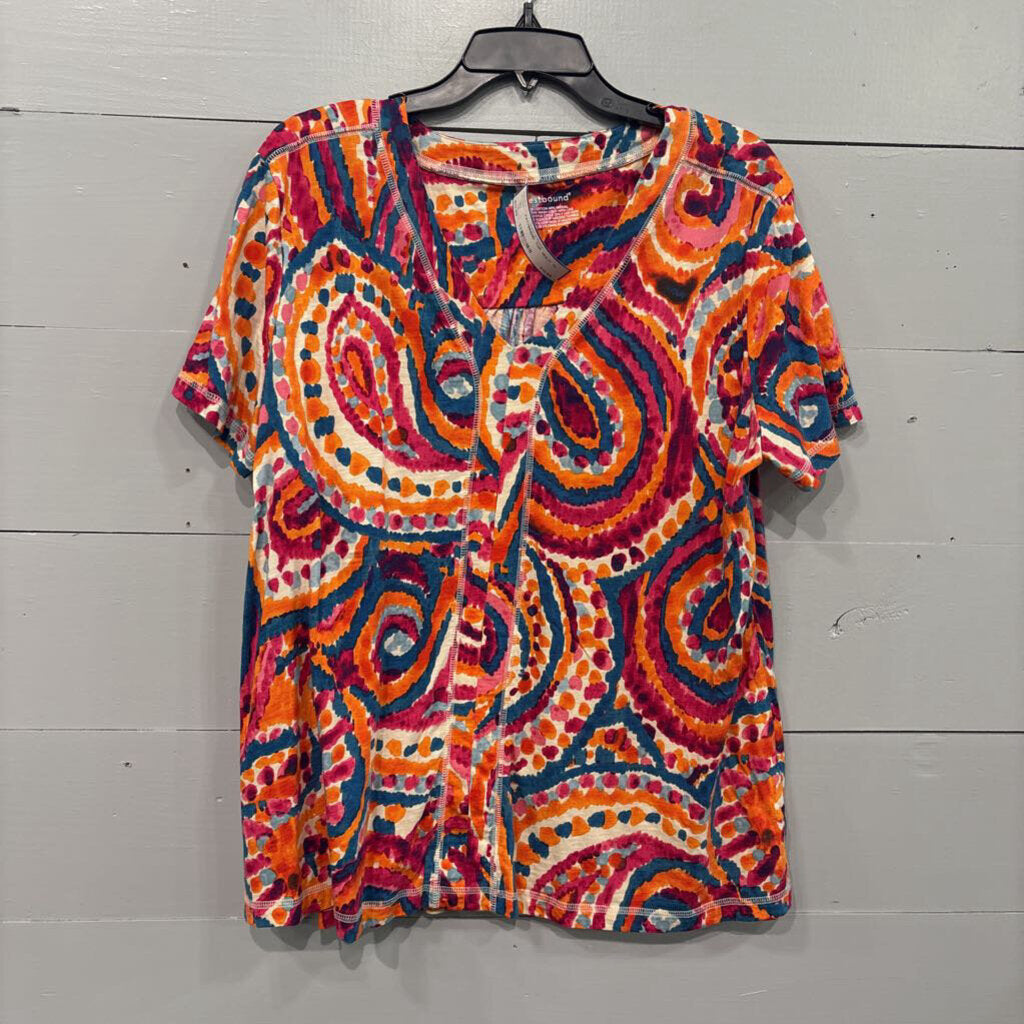 WEST BOUND,PATTEREND TOP ,MULTI ,XL