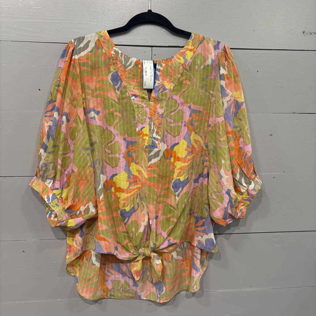 ROSE & OLIVE,FLORAL TOP ,MULTI,XL