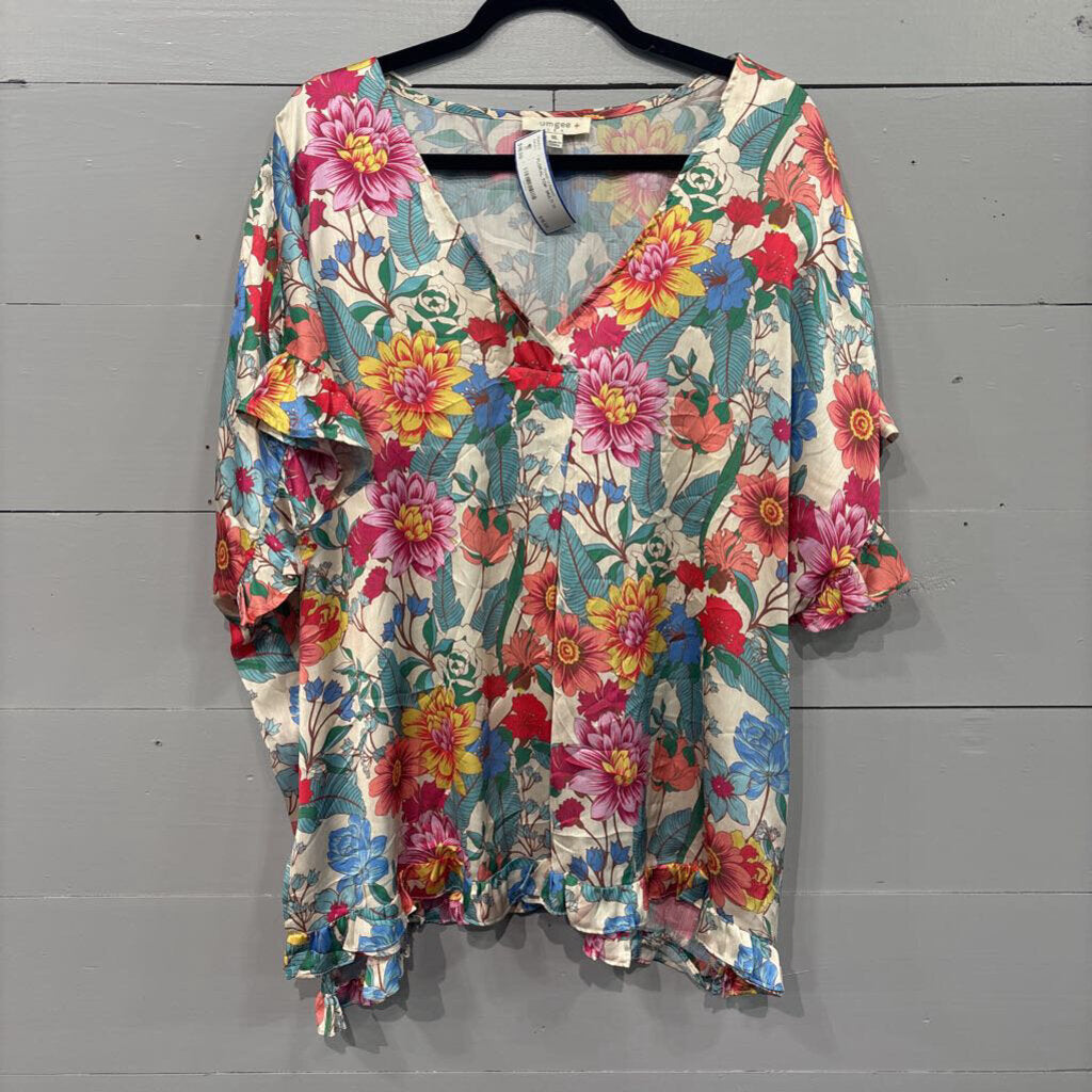 UMGEE,FLORAL TOP ,MULTI,1X