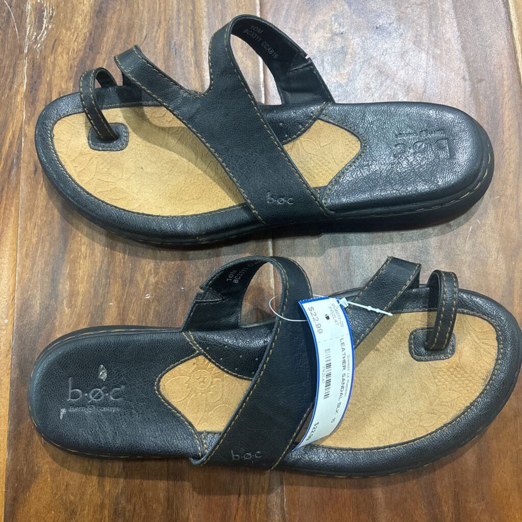 BORN,LEATHER SANDAL,BLK ,10