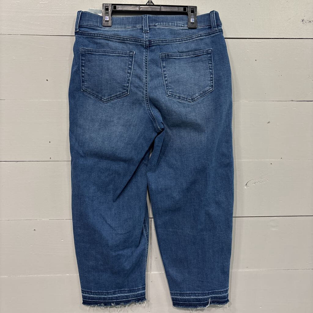 DENIM ANKLE CROP PANT ,BLUE ,27