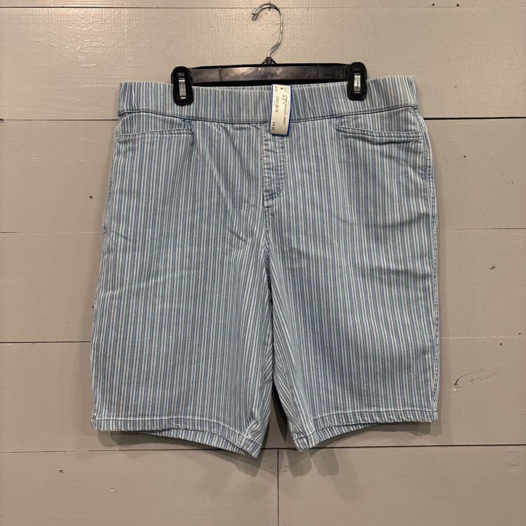 INTRO,STRIPE BERMUDA SHORT,BLUE ,16