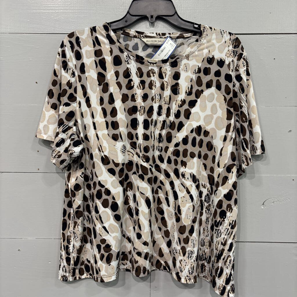 ALLISON DALEY,PATTERNED TOP ,blk brn ,XL