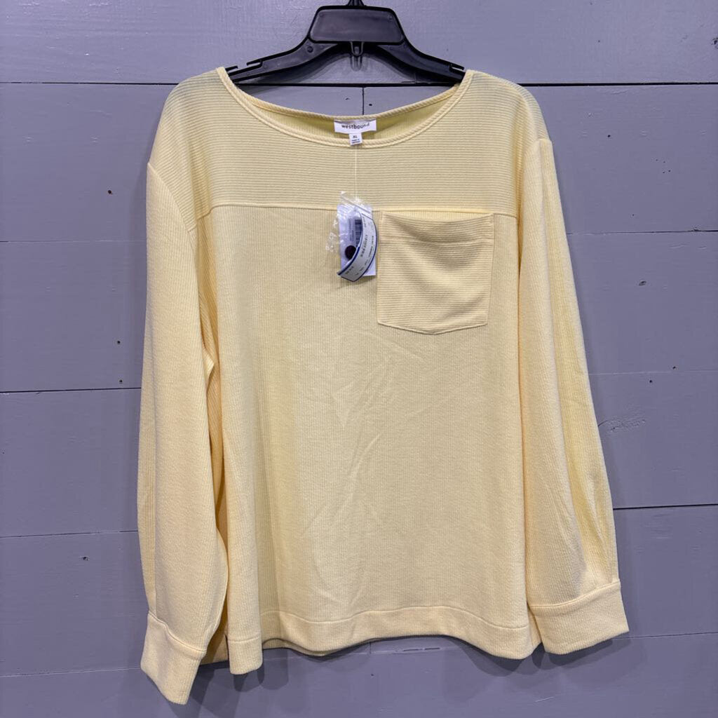 WEST BOUND,BASIC RIBBED TOP ,YEL ,XL