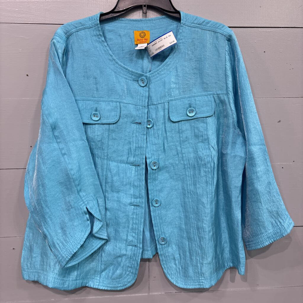 RUBY RD,SHIMMER JACKET ,BLUE ,18W