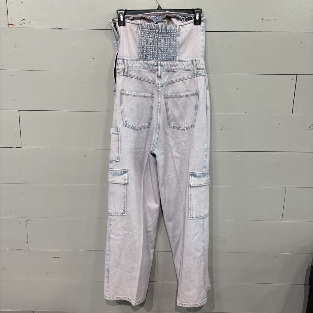 Universal thread,STRAPLESS DENIM PANT ROMPER ,BLUE,M