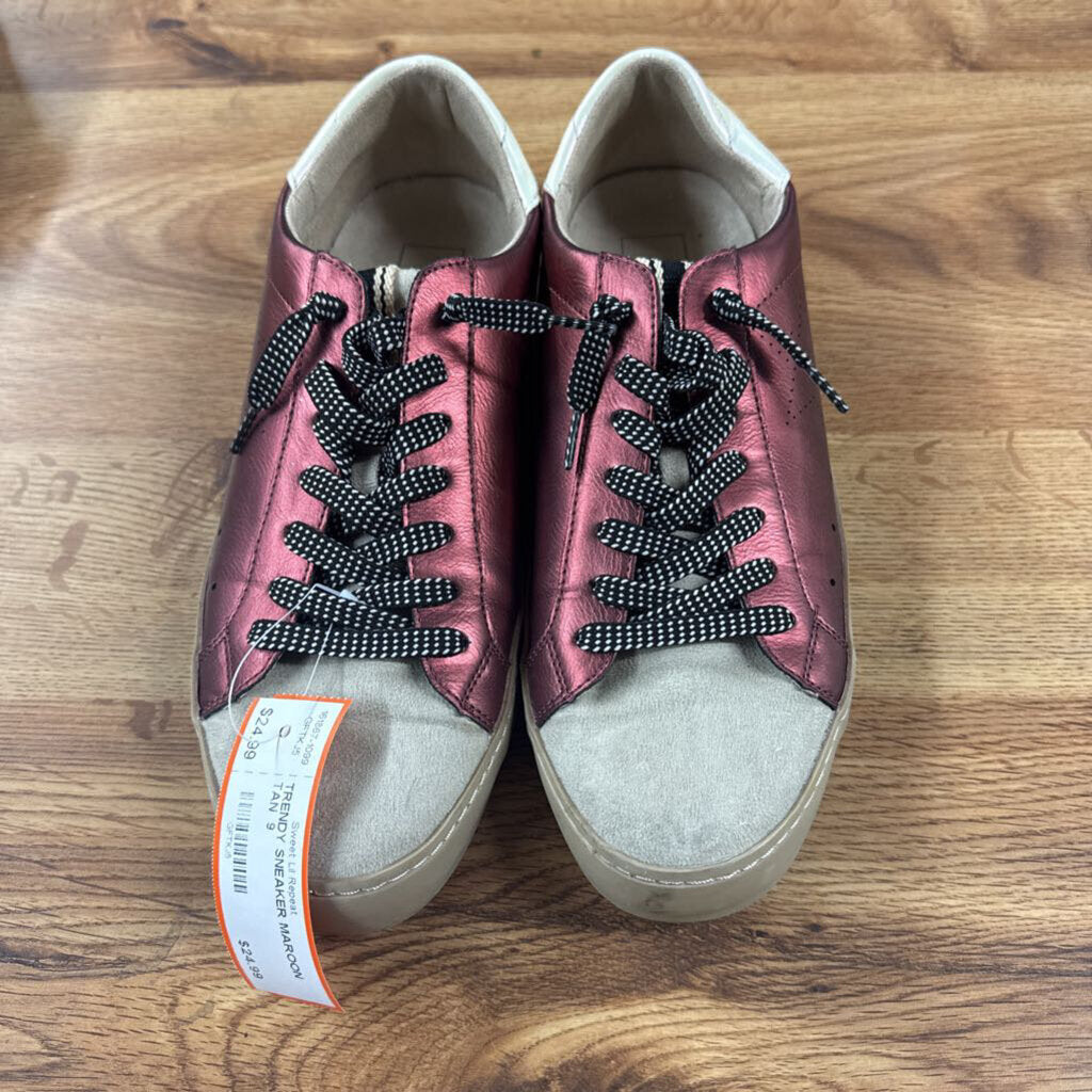 SHU SHOP,TRENDY SNEAKER,MAROON TAN ,9