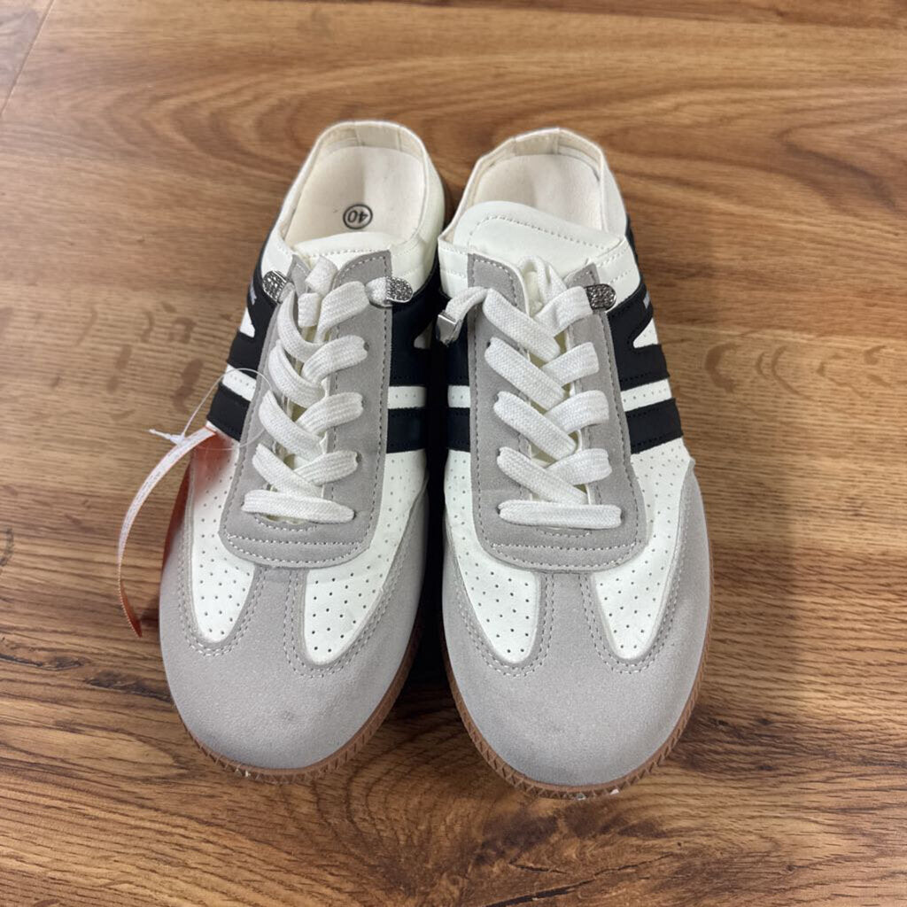 LEMONADE,TRENDY SLIPON SNEAKER,BLK WHT GRY,40