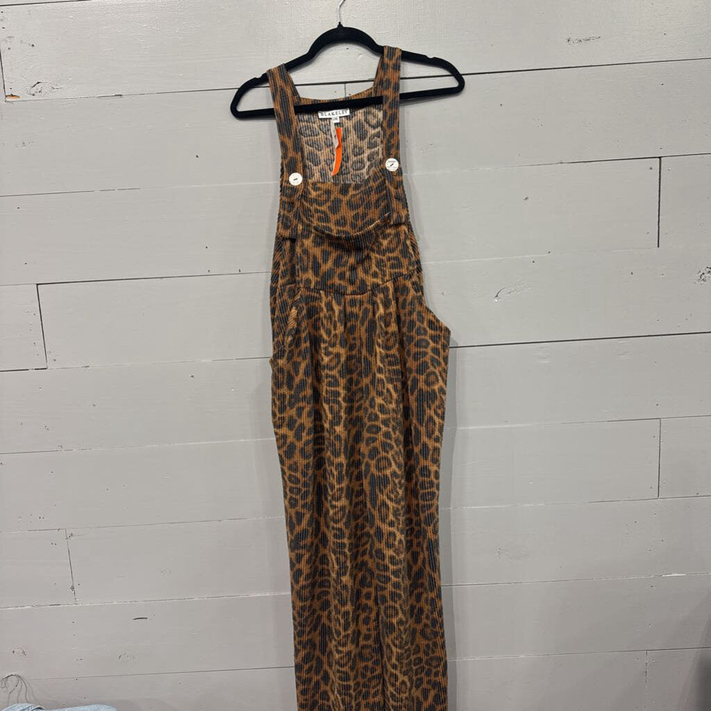 BLAKELEY,NWT LEOPARD FLOWY ROMPER,RUST BLK,L/XL