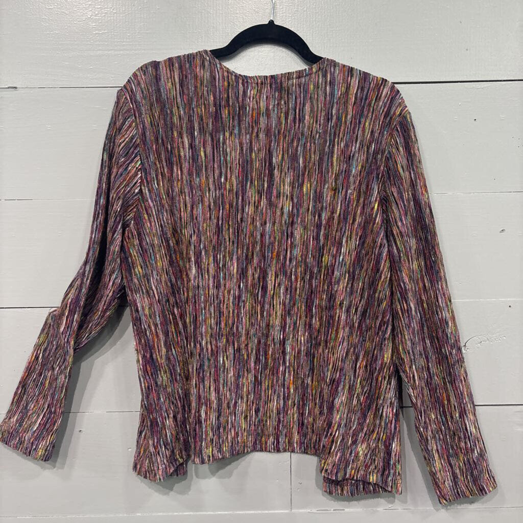 MULTI STRIPED CARDIGAN,MULTI ,L