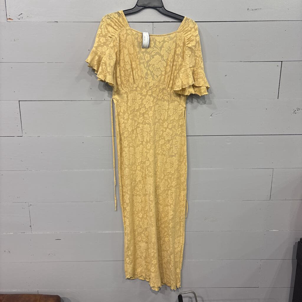 FREEPEOPLE,LACE DRESS COVER UP ,YEL,S