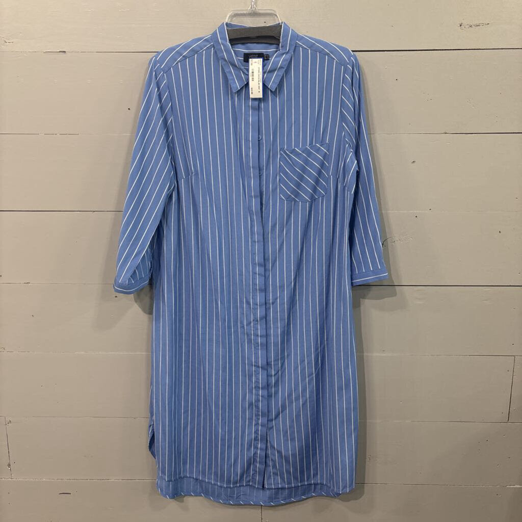 YEST,STRIPE DRESS,BLUE WHT ,10