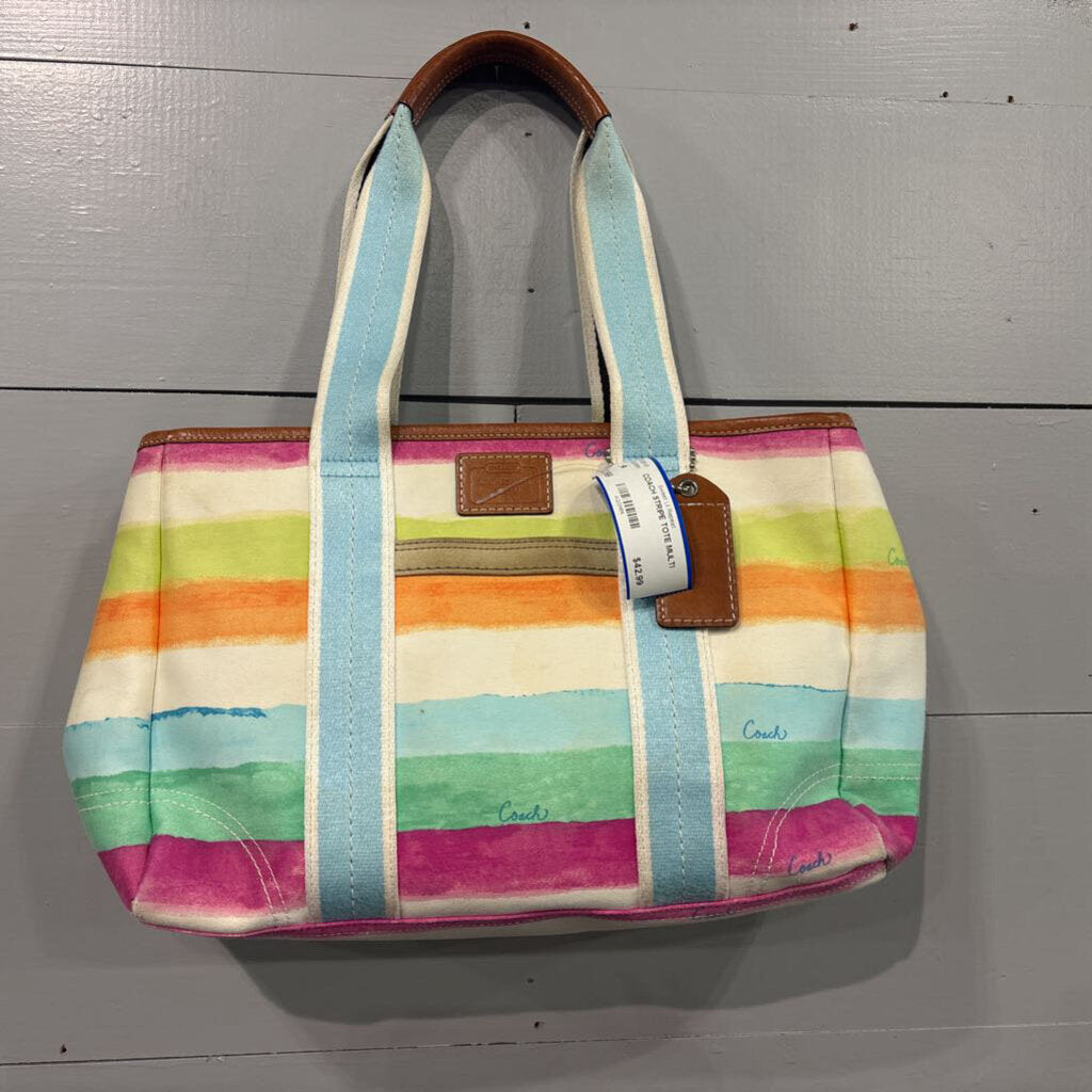COACH,COACH STRIPE TOTE,MULTI