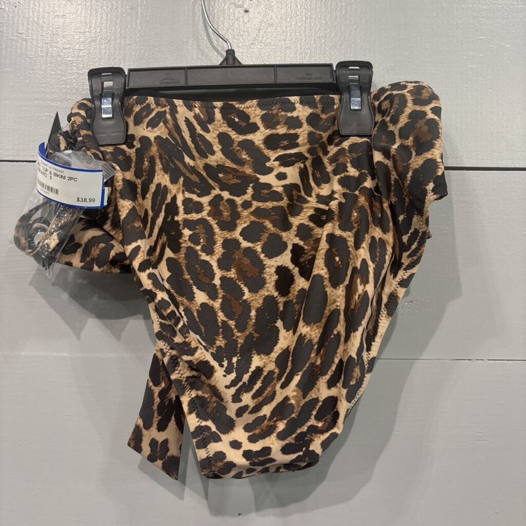 BAR III,NWT TOP & BIKINI 2PC,LEOPARD ,S