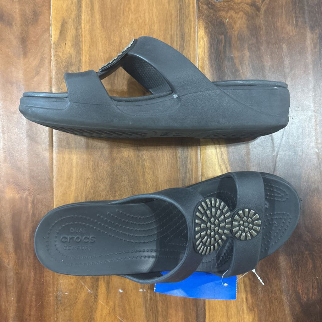 CROCS,WEDGE SANDAL ,BLK ,9