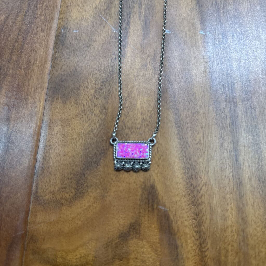 PINK NECKLACE ,SILVERPINK