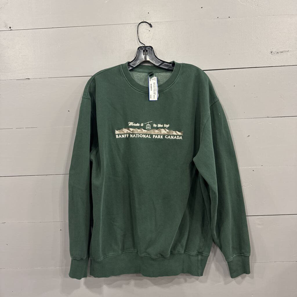 BANFF NATIONAL PARK CREWNECK SWEATER, GRN,M