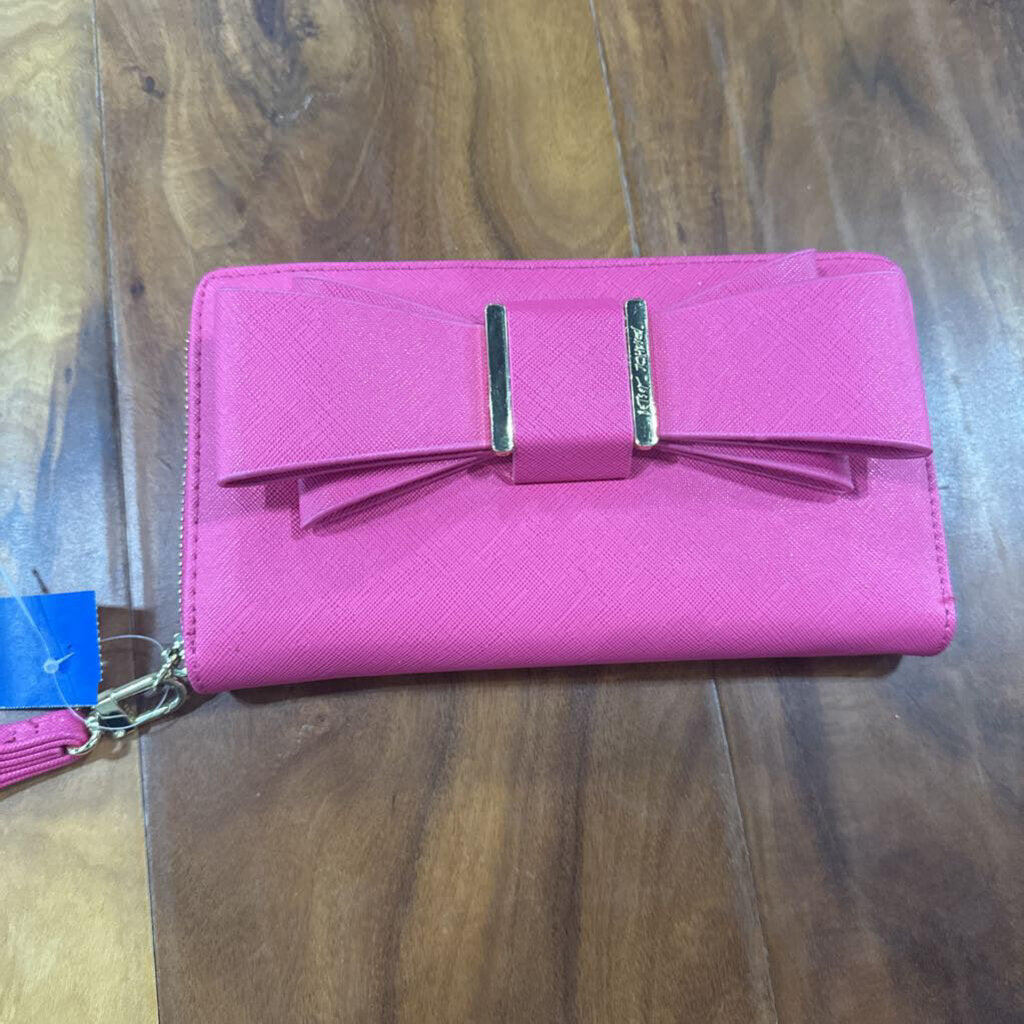 BETSEY JOHNSON,BOW WALLET ,PINK GOLD