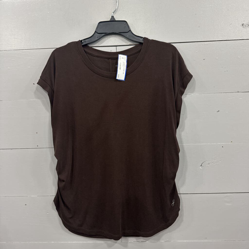 FREELY,*SHEER RUTCHED TOP,BROWN,L