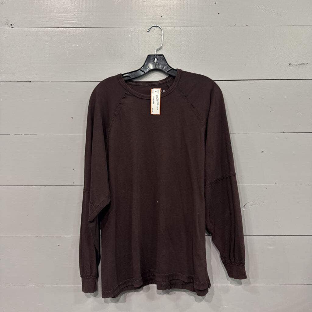 AERIE,AERIE SOFT LONG SLEEVE,BROWN,S