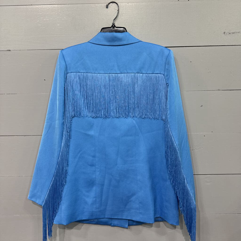 BUDDY LOVE, BLAZER JACKET W/FRINGE,BLUE ,S