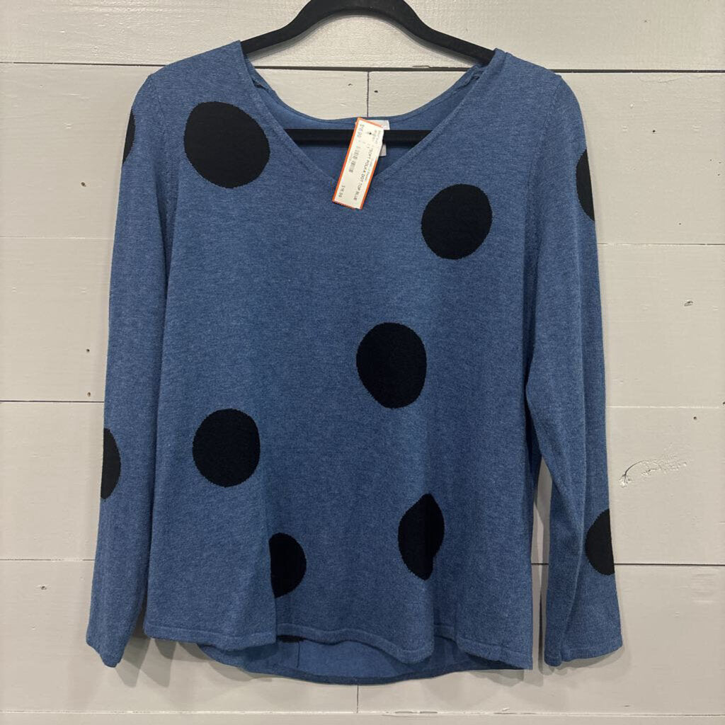 CHICO'S,*SOFT POLKA DOT TOP,BLUE ,1