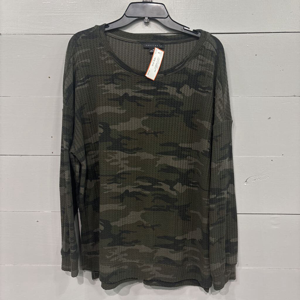 SANCTUARY,*WAFFLE CAMO LONG SLEEVE,GREEN,M