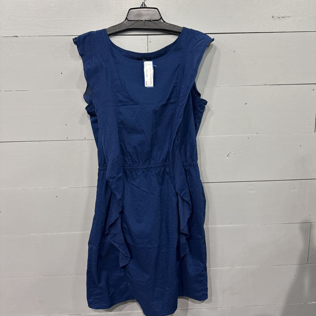 GAP,*RUFFLE LINEN DRESS,BLUE ,8