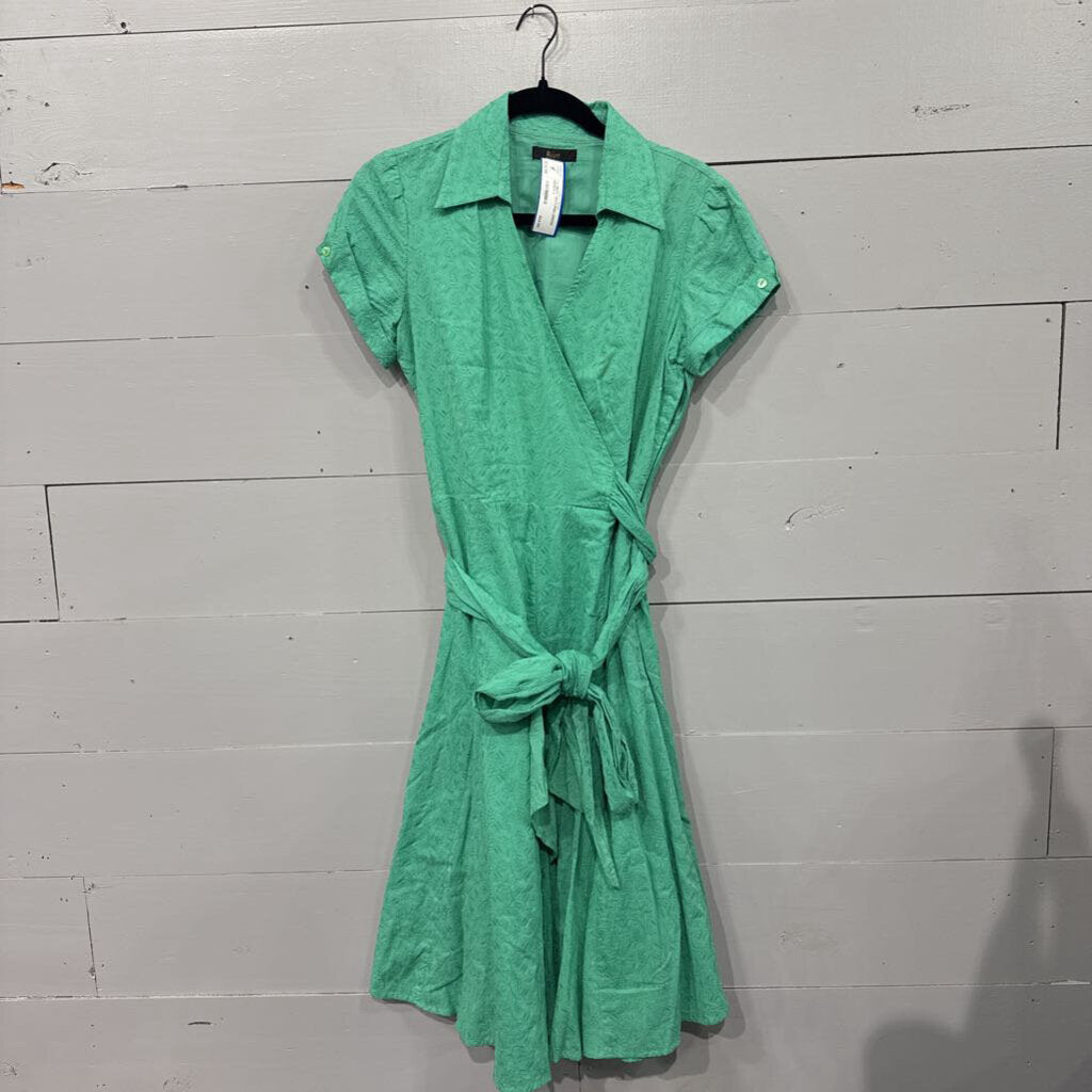REBA,*V NECK TEXTURED DRESS,GREEN,4