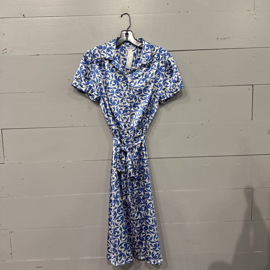 JG HOOK,*PATTERNED TIE DRESS,BLUE ,8