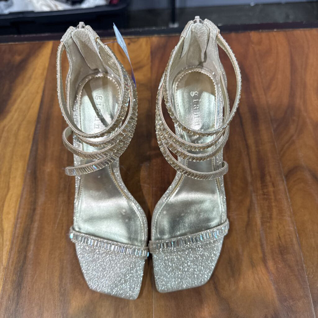 GIANNI BINI,GLITTER HEEL ,GOLD ,8