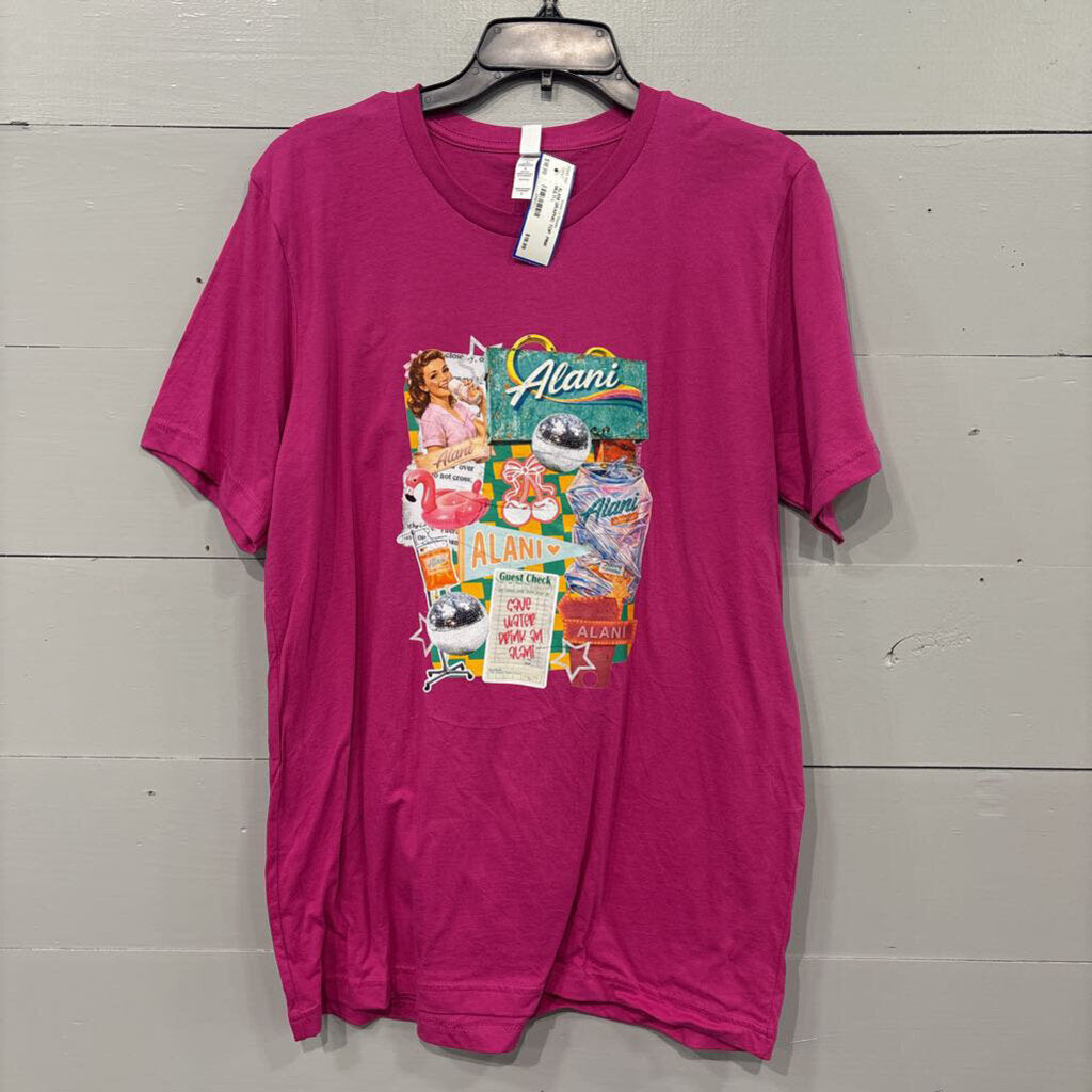 CANVAS,ALANI GRAPHIC TOP ,PINK MULTI,L