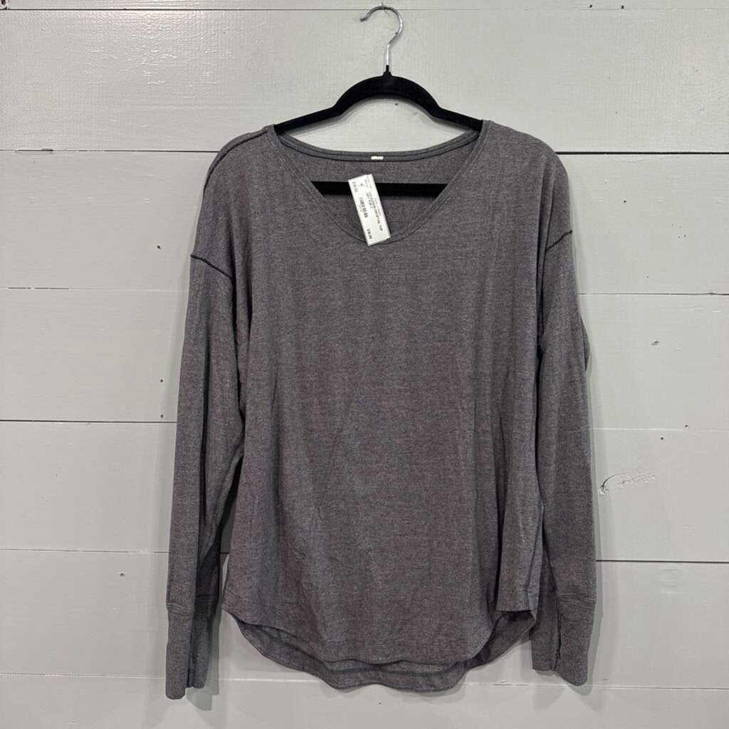 LULUEMON,LULULEMON DROPTAIL TOP ,GRY PUR,2