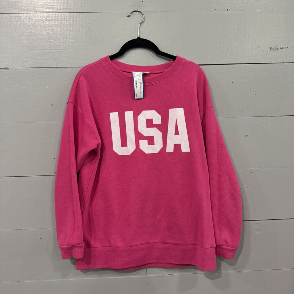 MAZIK,USA SWEATER TOP ,PINK WHT,S