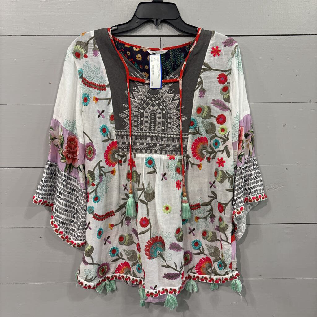JOHN MARK,FLORAL TOP ,MULTI,l