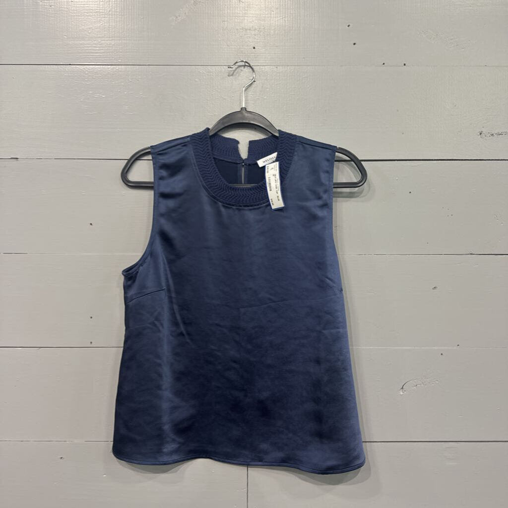 MELISSA NEPTON,SILK LIKE TANK TOP , BLUE,M