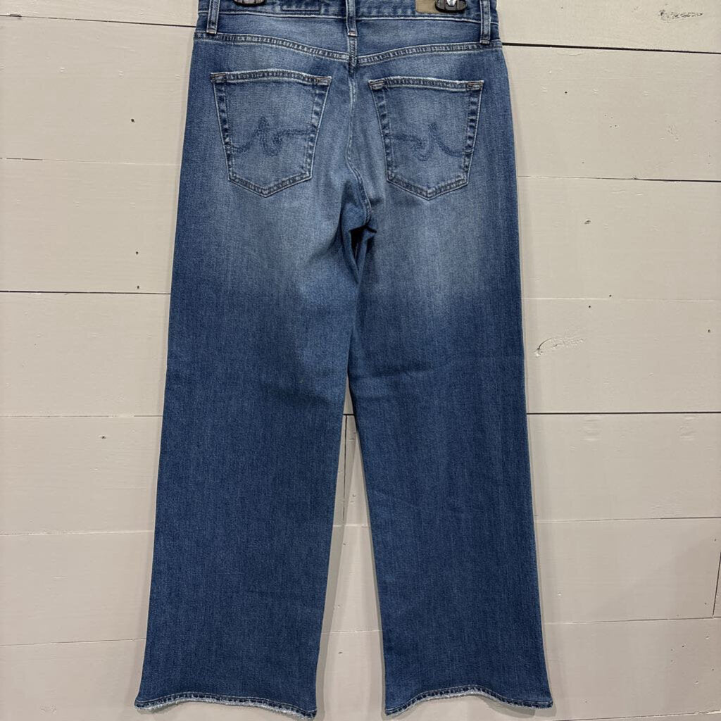 AG DENIM,*DENIM LOW RISE WIDE LEG JEANS,BLUE ,26