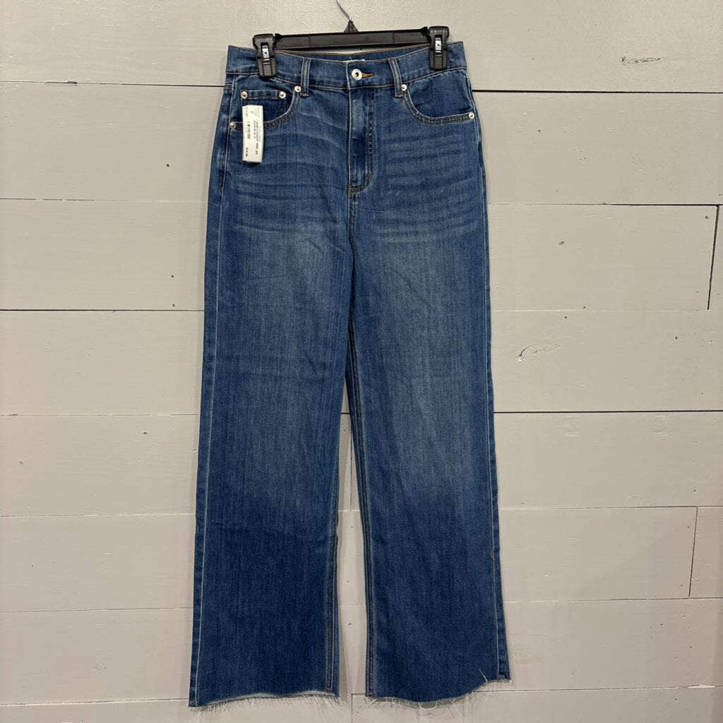 ELAN,*DENIM STRAIGHT WIDE LEG JEANS,BLUE ,S