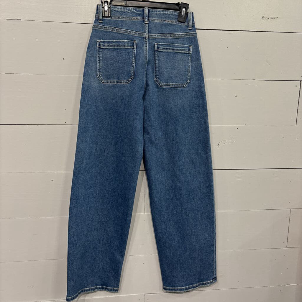 RISEN,*DENIM TIE WIDE LEG JEANS,BLUE ,25