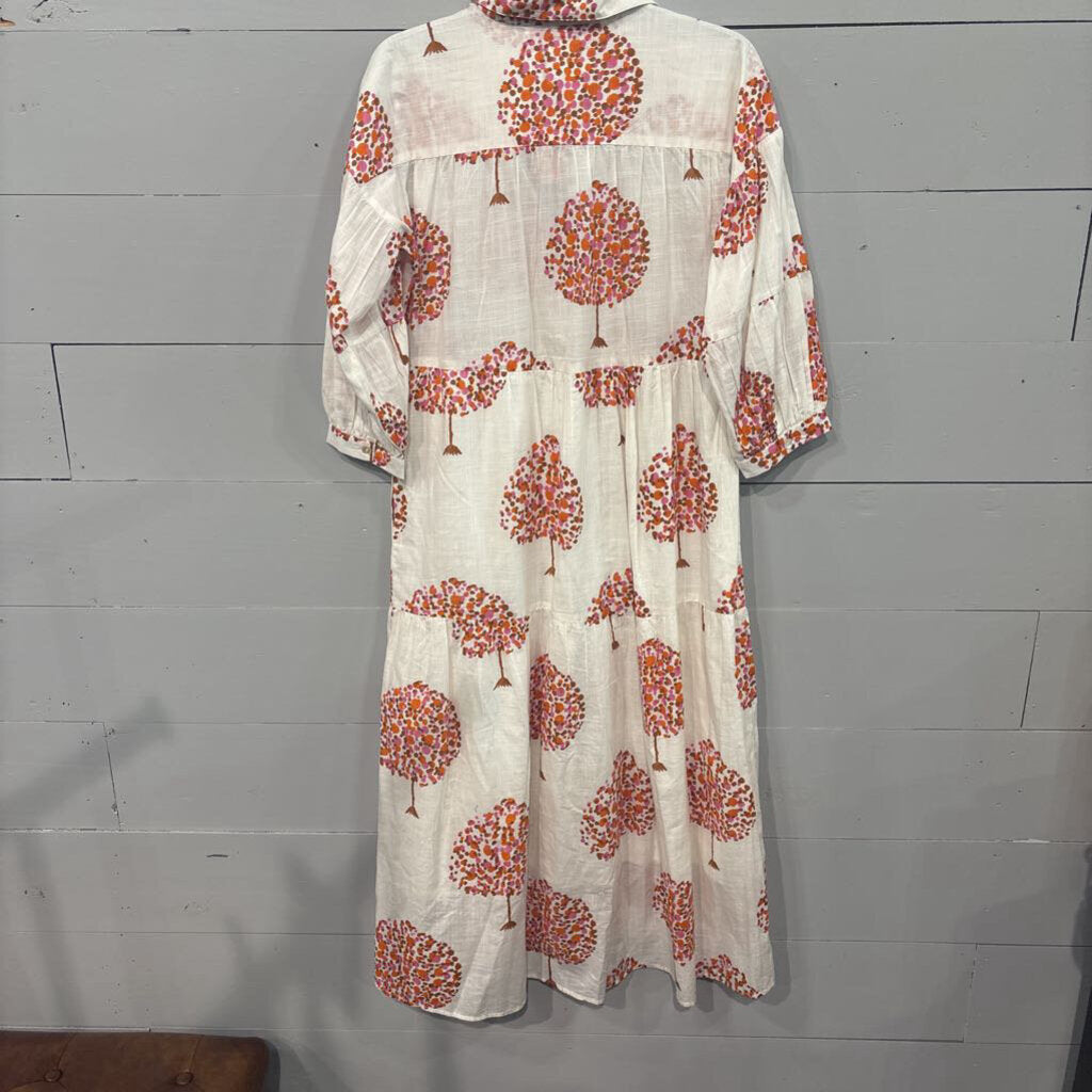 UNCLE FRANK,PATTERNED MAXI DRESS,ORG BRNIVORY,XS