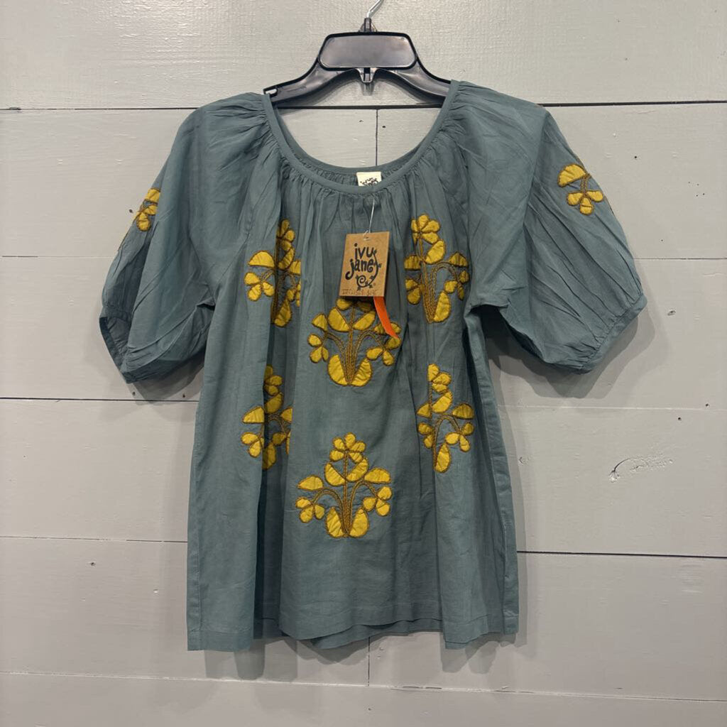 IVU JANE,FLOWER TOP,YEL BLUE ,XS