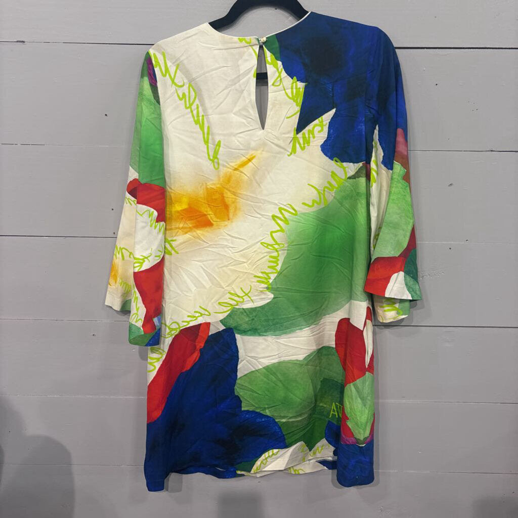 JOSEPH RIBKOFF,NWT PATTERNED DRESS RETAIL $250,MULTI ,S