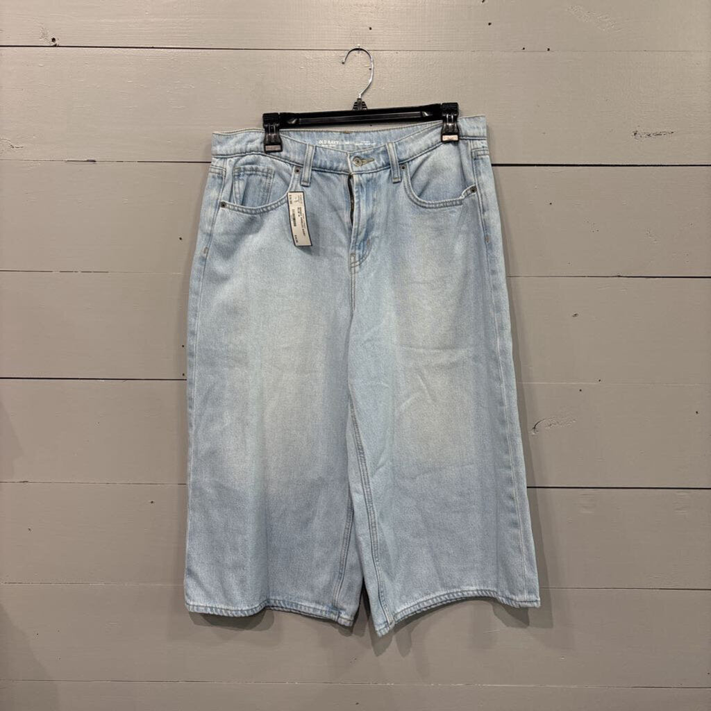 OLD NAVY,BAGGY WIDELEG SHORT,BLUE,10