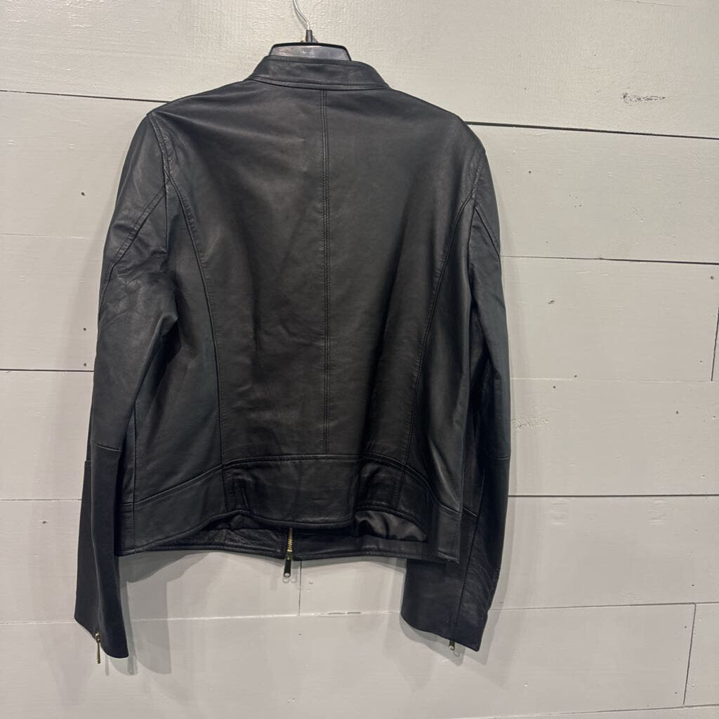 LEATHER JACKET ,BLK,L
