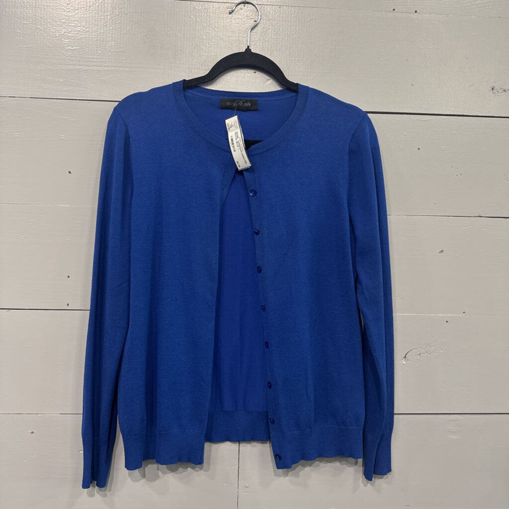 BASIC CARDIGAN SWEATER,ROYAL BLUE ,L