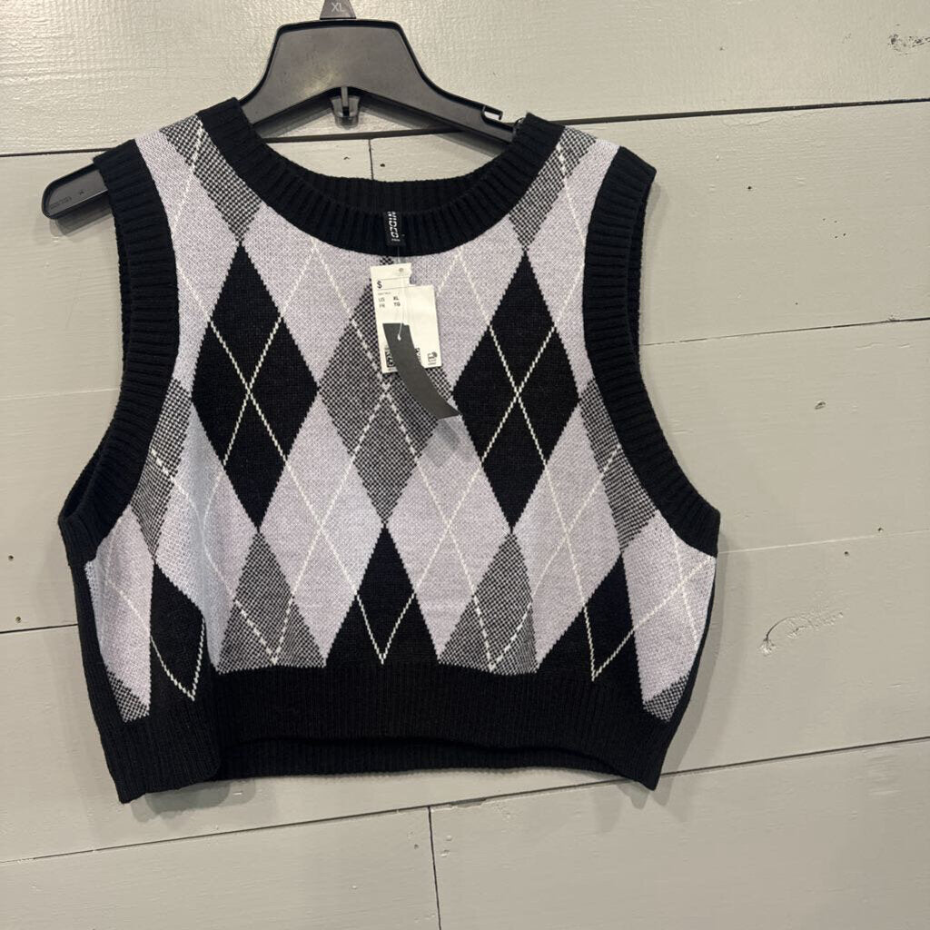 ENTRO,SWEATER VEST ,PUR BLK ,XL