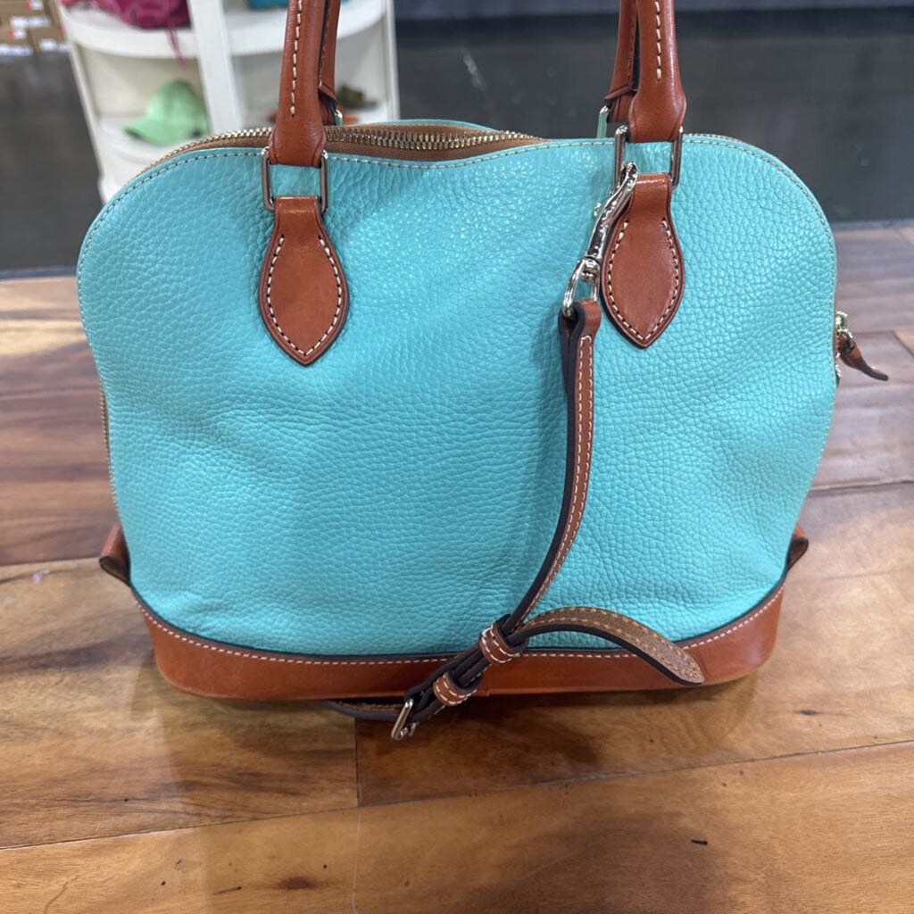 DOONEY & BOURKE,CROSSBODY TOTE HANDBAG,TEAL/BR